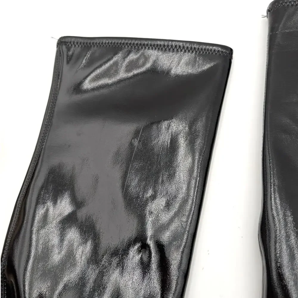 Abound Carmy Over The Knee Boots Side Zip Women's Black Patent Size US6M EU36.5